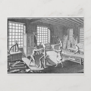 Carte Postale Un atelier de ébéniste, de l'"Encyclopédie"