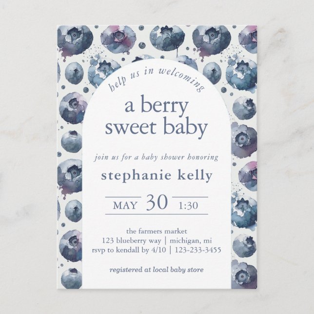 Carte Postale Un Baby shower Berry Sweet (Devant)
