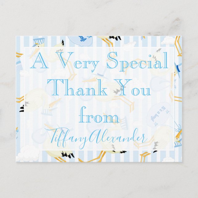 Carte Postale Un baby shower très spécial merci (Devant)
