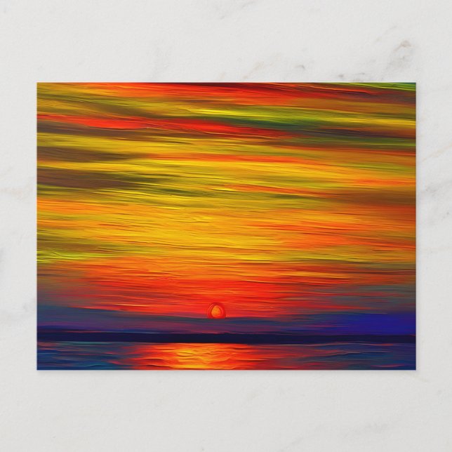 Carte Postale Un beau coucher de soleil abstrait sur l'océan (Devant)