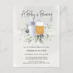 Carte Postale Un bébé brasse de la verdure Baby shower garçon In