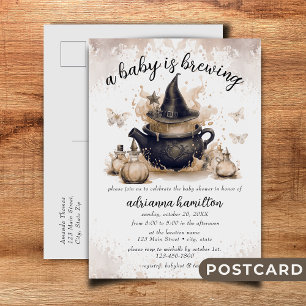 Carte Postale Un bébé brasse un Baby shower d'Halloween neutre