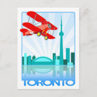 Un Biplane canadien au-dessus de Toronto Retro Des