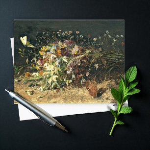 Carte Postale Un bouquet de fleurs de printemps avec des gouttes
