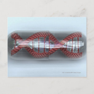Carte Postale Un brin d'ADN dans une capsule
