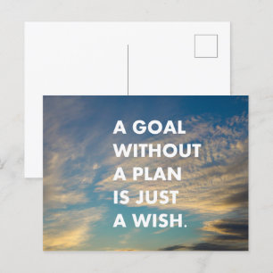 Carte Postale Un but sans plan n'est qu'un souhait
