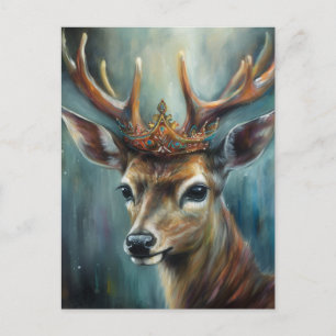 Carte Postale Un cerf mignon avec une couronne