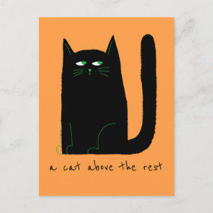 Carte Postale Un Chat Au-Dessus Du Reste Mignonne Humour Chat No