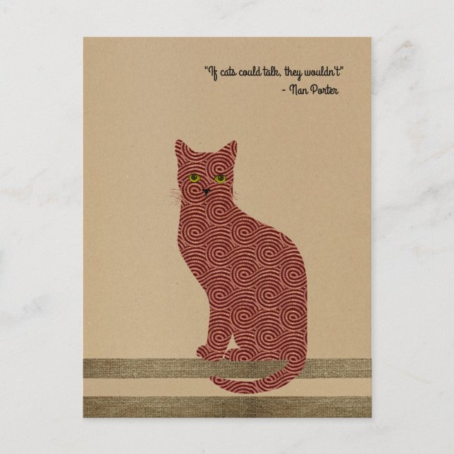 Carte Postale Un chat élégant. Seulement pour de vrais amoureux  (Devant)
