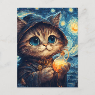 Carte Postale Un chat magique