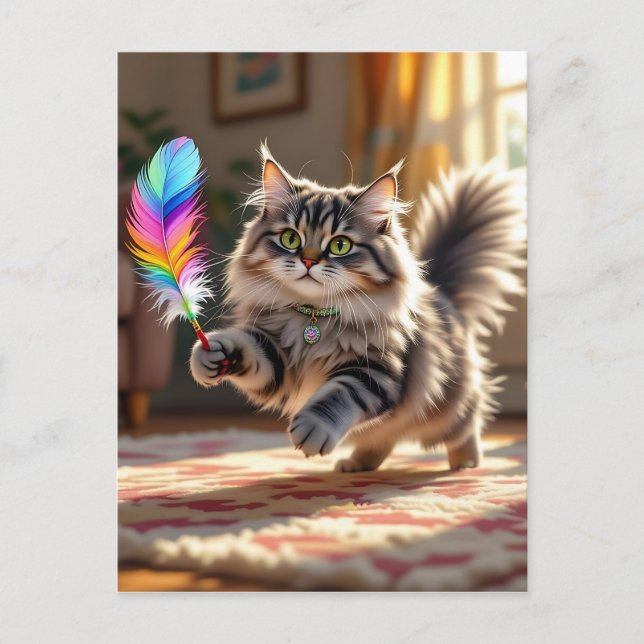 Carte Postale Un chat sucré pour rester en contact (Devant)