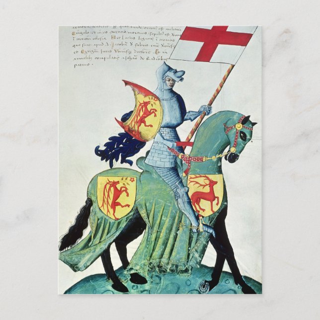 Carte Postale Un chevalier portant les bras de Vérone (Devant)