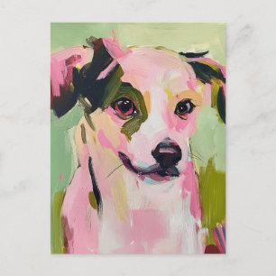 Carte Postale Un chien mignon Deux couleurs différentes