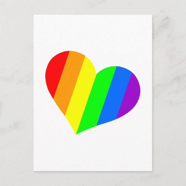 Carte Postale Un coeur aux couleurs arc-en-ciel (Devant)