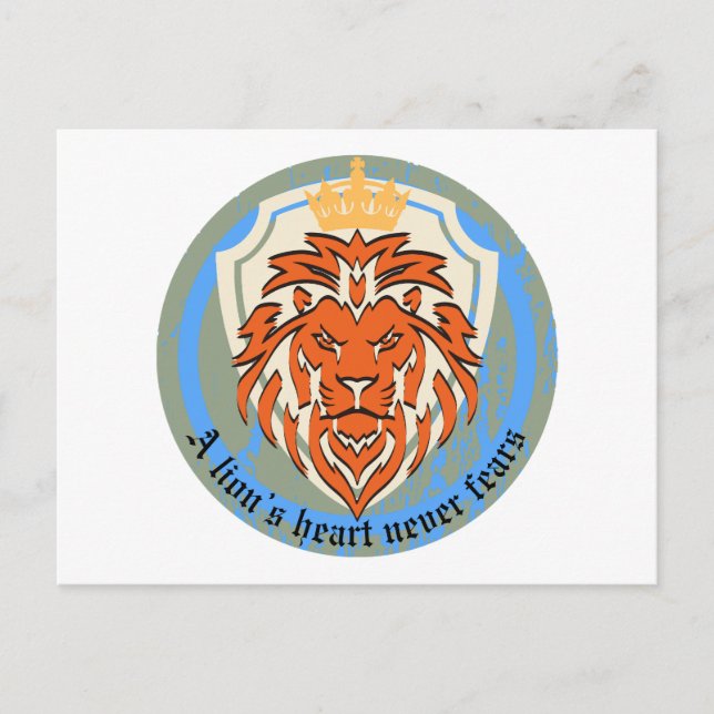Carte Postale Un coeur de lion ne craint jamais | Regal Courage (Devant)