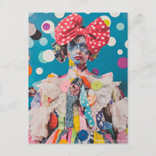 Carte Postale Un collage de dame à la mode à pois