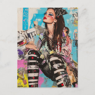 Carte Postale Un collage de dame de mode