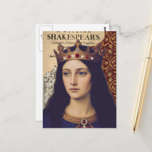 Carte Postale Un collage de la Reine en techniques mixtes