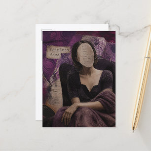 Carte Postale Un collage mixte de visage indolore