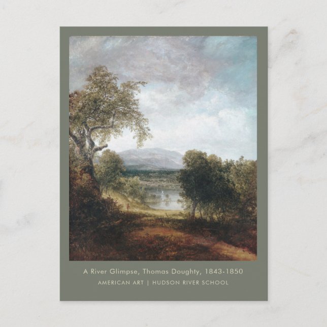 Carte Postale Un coup d'œil sur la rivière Doughty Paysage peint (Devant)