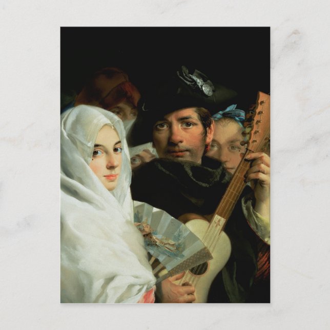 Carte Postale Un couple élégant de Madrid, vers 1770 (Devant)