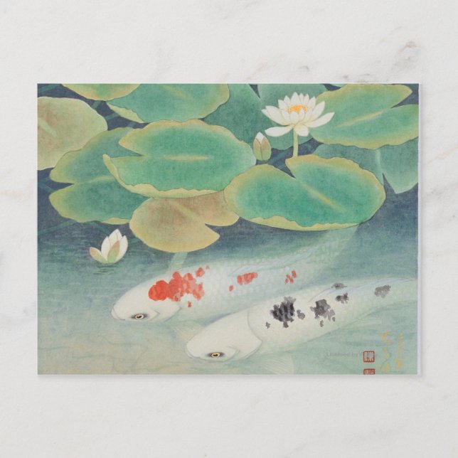 Carte Postale Un couple sous Lotus (Devant)