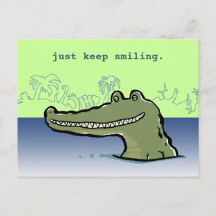 Carte Postale Un crocodile heureux (mots personnalisables)
