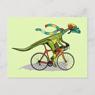 Carte Postale Un Dinosaure Anabisetia À Vélo.