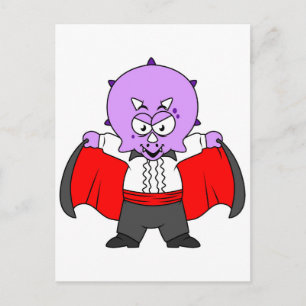 Carte Postale Un Dinosaure De Ceratops Habillé Comme Comte Dracu