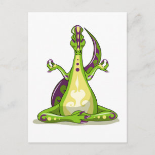 Carte Postale Un Dinosaure Iguanodon Qui Fait Du Yoga.