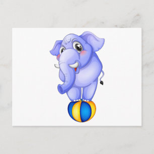 Carte Postale Un éléphant au-dessus du ballon rebondissant