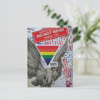 Carte Postale Un éléphant volant de fantaisie en collage Espace 