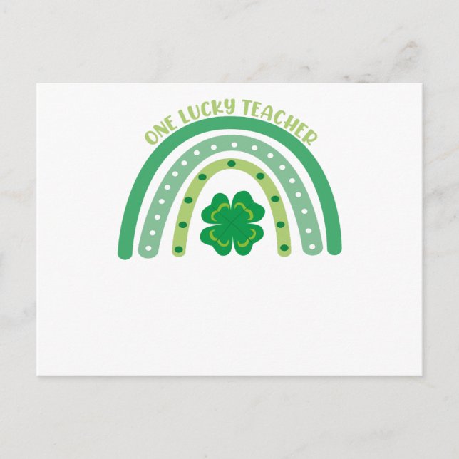 Carte Postale Un enseignant chanceux Irlandais Rainbow St Patric (Devant)