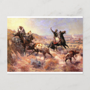 Carte Postale Un grave préjudice de Charles M. Russell