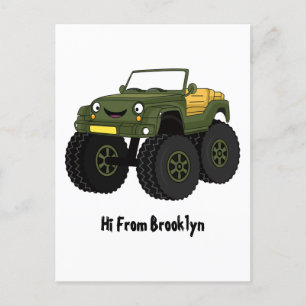 Carte Postale Un Green Monster truck
