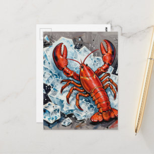 Carte Postale Un homard du Maine en colère brisant la glace