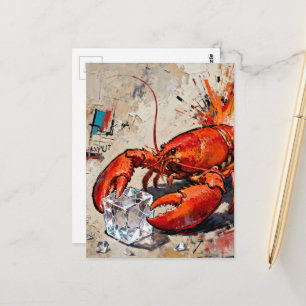 Carte Postale Un homard du Maine en colère brisant la glace
