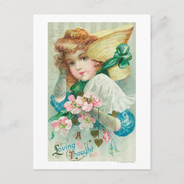 Carte Postale Un homme de pensée amoureux avec Bonnet (Devant)