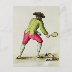 Carte Postale Un homme jouant avec une raquette et des balles