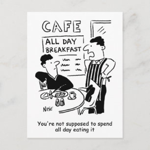 Carte Postale Un homme passe toute la journée à manger un petit-