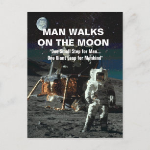 Carte Postale Un homme sur la lune Un bond géant pour l'humanité