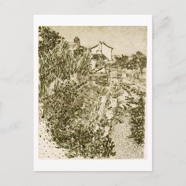 Carte Postale Un jardin fleuri, Vincent van Gogh (Devant)
