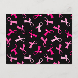 Carte Postale Un joli Motif à ruban pour cancer du sein rose
