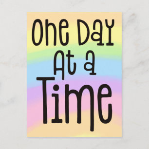 Carte Postale Un Jour À La Fois Citation Motivationnelle Couleur