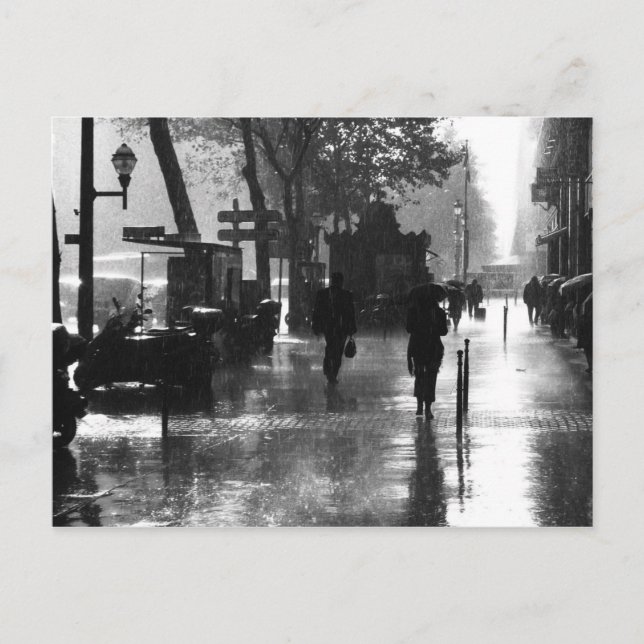 Carte Postale Un jour pluvieux à Paris (Devant)