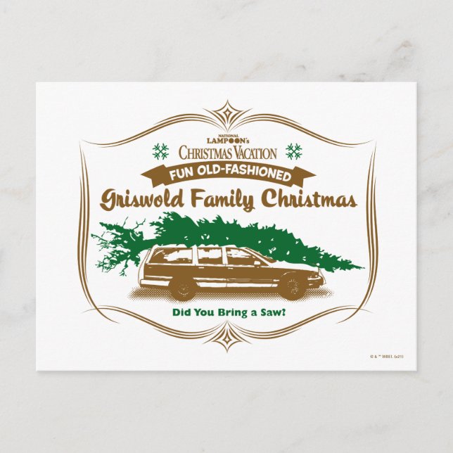Carte Postale Un joyeux Noël à l'ancienne de la famille Griswold (Devant)