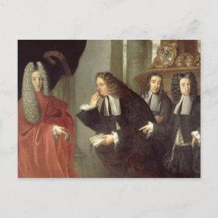 Carte Postale Un juge et trois avocats, École vénitienne (pétrol