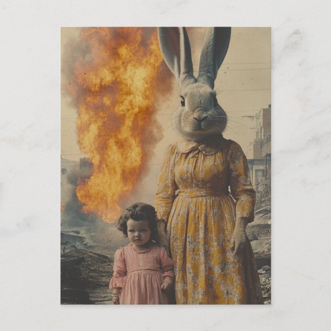 Carte Postale Un lapin de Pâques apocalyptique (Devant)