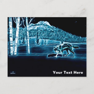 Carte Postale Un Loup Sur Neige