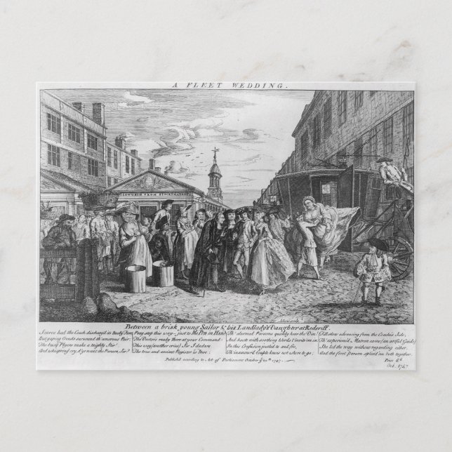 Carte Postale Un Mariage de flotte, 1747 (Devant)